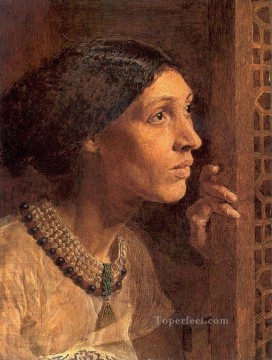  Figuras Arte - La madre de Sísara miraba por una ventana figuras femeninas Albert Joseph Moore
